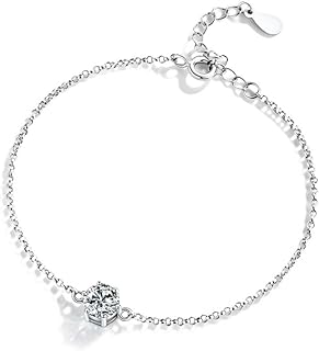 Shimspex 18K Gold Heart Diamond Bracelet for Women, D-Color Diamond Setting, Ideal Cut D-Color VS1 - Romantic and Trendy Jewelry for Love Celebrations