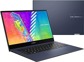 ASUS VivoBook Go 14 Flip Thin and Light 2-in-1 Laptop, 14" FHD Touch, Intel Celeron N4500 CPU, UHD Graphics, 4GB RAM, 128GB eMMC, Fingerprint, Windows 11 Home in S Mode, Quiet Blue,  J1400KA-DS04T