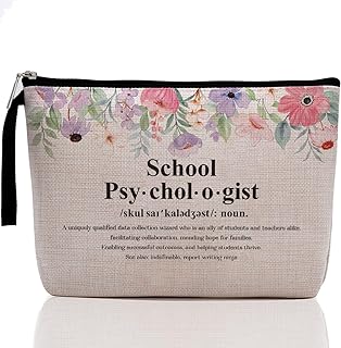 Hanamiya Na Motivational School Psychologist Noun Makeup Bag Thank You Gifts for Women Psychology Counselor Therapist Graduation Cosmetic Bag Zipper Pouch Bag Travel Bag for Christmas Birthday