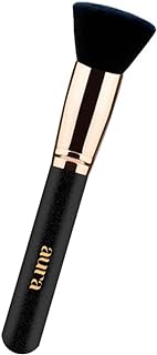 Flat Kabuki Foundation Brush by aura. Foundation brush for liquid makeup, cream and powder. Liquid foundation brush for face. Kabuki brush. Flat top brush. Brocha de maquillaje. Setting powder brush.