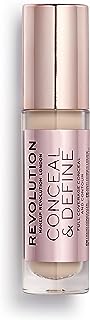 Makeup Revolution Conceal & Define Concealer, Full Coverage Makeup Concealer, Matte Finish & Long Wear, For Fair Skin Tones, Vegan, C3, 4ml