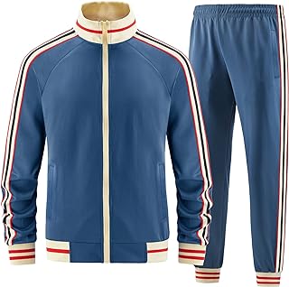 Men Track Suits Sets Long Sleeve Full-zip Sweatsuit Active Jackets and Pants 2 Piece Outfits