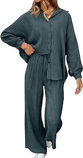 AUTOMET Womens 2 Piece 2023 Fall Clothes Fashion Outfits Two Piece Matching Wide Leg Palazzo Pants Sets Tracksuit Clothes