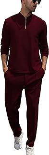 Fashion Men's Tracksuits 2 Piece Casual Athletic Jogging Outfits Short/Long Sleeve Track Suits for Men Set
