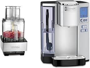 Cuisinart 14 Cup Food Processor & Coffee Maker, Single Serve 72-Ounce Reservoir Coffee Machine, Programmable Brewing & Hot Water Dispenser, Stainless Steel, SS-10P1,Silver