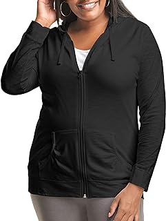 JUST MY SIZE Women's Plus Size Full, Lightweight Zip-up Hoodie