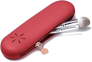 DYRENAC Makeup Brush Holder,Travel Essentials Make Up Organizer Bag Case,Cosmetic pouch,Toiletry Organizer,Silicone Small Makeup Brush Purse-Red