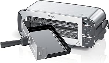 Ninja ST101 Foodi 2-in-1 Flip Toaster, 2-Slice Capacity, Compact Toaster Oven, Snack Maker, Reheat, Defrost, 1500 Watts, Stainless Steel