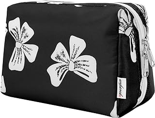 wekareda Cosmetic Bag for Women Reliable Makeup Bag Roomy and Portable, Versatile Purse Travel Toiletry Bag, Accessories Organizer Storage SBS Zipper Pouch for Women Girls and Moms Gifts (Black)