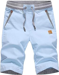 Tansozer Men's Shorts Casual Classic Fit Drawstring Summer Beach Shorts with Elastic Waist and Pockets