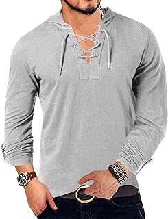 Yuccalley Men's Fashion Hoodies Long Sleeve T-Shirt Hooded Sweatshirts Casual Pullover