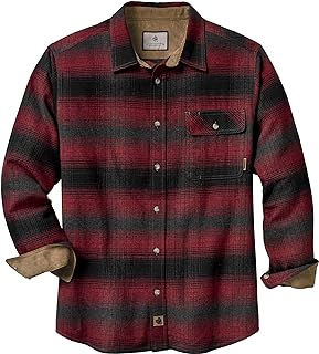 Legendary Whitetails Men's Buck Buck Camp Flannel Shirt, Long Sleeve Plaid Button Down Casual Shirt for Men, with Corduroy Cuffs, Fall & Winter Clothing, Cabin Fever Plaid, X-Large