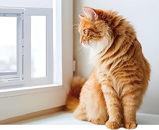 Ideal Pet Products Aluminum Sash Window Pet Door, Adjustable to Fit Window Widths from 33" to 38", Medium 7” x 11-1/4” Flap Size