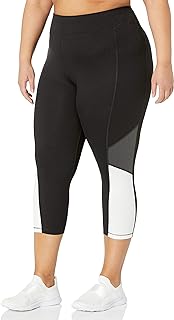 JUST MY SIZE Women's Plus Size Active Pieced Stretch Capri