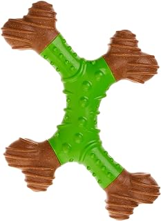 SPOT by Ethical Products - Bambone Dental – X -Bone Durable Dog Chew Toy for Aggressive Chewers – Great Dog Chew Toy for Puppies and Dogs Dog Toy -Large - Apple