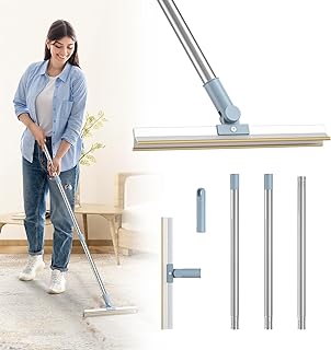 Sivomens Upgraded Carpet Rake for Pet Hair Removal, Pet Hair Remover Broom, Dog Cat Hair Removel Tool with Adjustable Long Handle 180 Degree Rotating Scraper Head, for Fur Carpet Rug Harder Fabric
