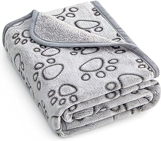Stuffed® Premium Soft Dog Blanket Washable, 40"x32" Cat Calming Blankets Throw for Medium Large Small Dogs, Puppy Essentials Dog Products Pet Dog Gifts (Grey)