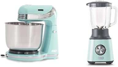 Dash Stand Mixer (Electric Everyday Use): 6 Speed & Quest Countertop Blender 1.5L with Stainless Steel Blades for Coffee Drinks, Deserts, Frozen Cocktails, Purées, Shakes, Soups - Aqua
