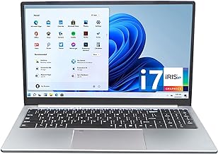 KUU 15.6 Inch Gaming Laptop, Core i7-1185G7, 16GB RAM 512GB SSD Computer, Iris Xe Graphics, WiFi 6E, Type-C, RJ45, Backlit Keyboard, Windows 11, Fingerprint Reader Laptop Computer