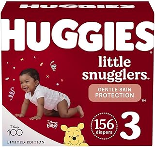 Huggies Size 3 Diapers, Little Snugglers Baby Diapers, Size 3 (16-28 lbs), 156 Count