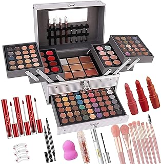 UNIFULL 132 Color All- In- One Makeup For Women Full Kit,Professional Makeup Kit,Makeup Gift Set for Women,Girls&Teens,Include eyeshadow/lipstick/concealer/Lip Gloss/Eyeliner/Mascara（006N2-Silver）
