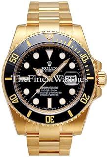 Rolex Submariner Yellow Gold Watch Black Dial Watch 116618