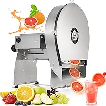 WICHEMI Commercial Vegetable Fruit Slicer Electric Manual Onion Cabbage Slicing Machine 0.2-10mm Thickness Adjustable Stainless Steel Food Shredder Cutter Multifunctional for Potatoes Lemons Tomatoes