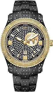 JBW Luxury Men's Jet Setter GMT J6370 1.00 ctw Diamond Wrist Watch with Stainless Steel Bracelet