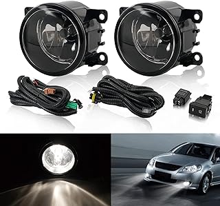 NICECNC Fog Light Lamp Assembly Bezel Fog Light Kit Compatible with Suzuki Grand Vitara 2005-2016, SX4 2006-2013, Alto 2009-2016, Jimny 1998-2016, Ignis 2003-2008, Splash 2008-2016, Swift 2005-2016