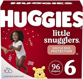 Huggies Size 6 Diapers, Little Snugglers Baby Diapers, Size 6 (35+ lbs), 96 Count