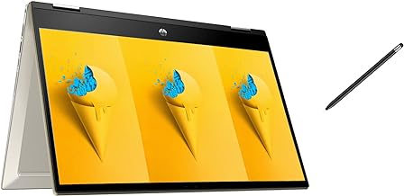 HP Pavilion 2-in-1 Convertible Business Laptop, 14'' FHD Touchscreen, Core i5-1155G7, Intel Iris Xe, 8GB RAM, 512GB SSD, Fingerprint, Bluetooth, Wi-Fi, Windows 11 Home, Gold, with 5ave Stylus Pen