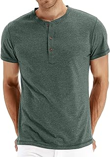 NITAGUT Mens Fashion Casual Front Placket Basic Long/Short Sleeve Henley T-Shirts