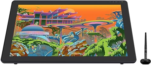 HUION Kamvas 22 Plus QLED Drawing Tablet with Full-Laminated Screen USB-C Connection 140% sRGB Tilt, 21.5 inch Graphics Art Tablet for Artist & Designer, Work with Mac, Windows, Linux & Android