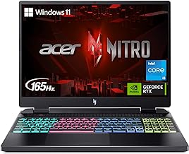 Acer Nitro 16 Gaming Laptop | Intel i5-13500H | NVIDIA GeForce RTX 4050 Laptop GPU | 16" 2560 x 1600 165Hz IPS G-SYNC Display | 8GB DDR5 | 512GB Gen 4 SSD | Wi-Fi 6 | RGB Backlit KB | AN16-51-56VR