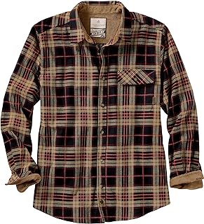 Legendary Whitetails Men's Buck Buck Camp Flannel Shirt, Long Sleeve Plaid Button Down Casual Shirt for Men, with Corduroy Cuffs, Fall & Winter Clothing, Frontier Plaid, Medium