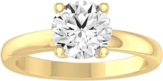 ARAIYA FINE JEWELRY 14K Yellow Gold Lab Grown Diamond Solitaire Engagement Ring (1-2 cttw, E-F Color, VS1 Clarity)