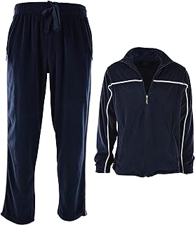 Mens Velour 2 Piece Tracksuit Set Casual Wear Full Zipper