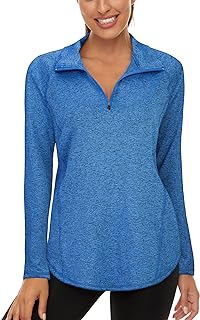 LURANEE Womens UPF 50+ Long Sleeve 1/4 Zip Pullover Athletic Hiking Running Workout Tops