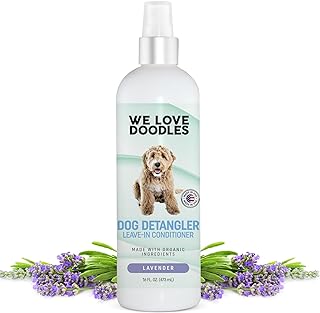 We Love Doodles Dog Detangler Spray - Leave-in Conditioner for Dogs - Dog Detangling Spray - Dematting Spray for Dogs - Tangle Remover - Made in The USA - Large 16 fl oz (Lavender)