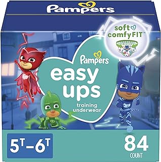 Pampers Easy Ups Boys & Girls Potty Training Pants - Size 5T-6T, 84 Count, Training Underwear