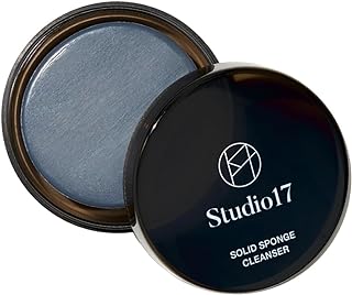 STUDIO17 Solid Makeup Brush Cleaner 300+ Usage | Professional Makeup Cleaner for Both Brushes & Puffs | Cosmetic Brush Cleaner Charcoal Included | Compact Size