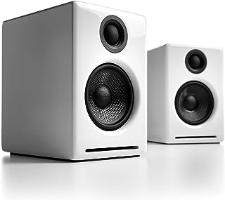 Audioengine A2+ Wireless Bluetooth Computer Speakers - 60W Bluetooth Speaker System for Home, Studio, Gaming with aptX Bluetooth | Wireless and Streaming Audio System (White)