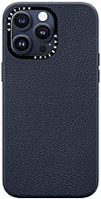 CASETiFY Leather Case for iPhone 15 Pro Max [Textured / 4.9ft Drop Protection/Compatible with Magsafe] - Navy Blue