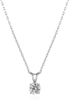 Amazon Collection 14k Gold Round-Cut Diamond Solitaire Pendant Necklace