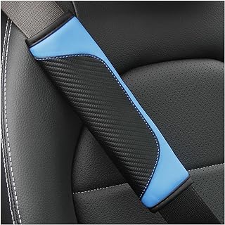 Osilly 2PCS Car Seat Belt Cover, Carbon Fiber Seatbelt Shoulder Protection, Soft Car Seat Belt Strap Cushion Protect Your Neck and Shoulder, Car Accessories Seat Belt Pad for Car Truck (Blue)