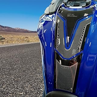 Resin Bike Motorcycle 3D Stickers Compatible with Suzuki V-Strom 650 XT ABS 2020-2021 Black and Blue. Fuel Tank Protection from Bumps and Scratches. Resin Stickers - Made in Italy