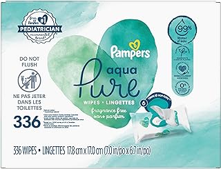 Pampers Aqua Pure Sensitive Baby Wipes - 336 Count, 99% Water, Hypoallergenic, Unscented