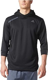 New Men's Essentials 3/4 Sleeve Hooded Shirt Black/Utility Black S