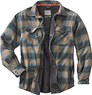 Legendary Whitetails Men's Archer Flannel Thermal Lined Shirt Jacket, Quilted Insulated Plaid Work Outerwear Coat