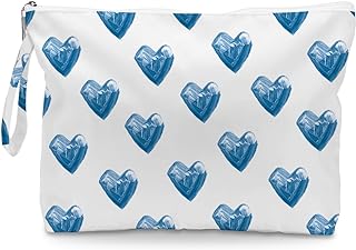 Heart Makeup Bag, Toiletry Bag, Waterproof Large Capacity Travel Cosmetic Bag, Zipper Pouch for Women, Girls, Mom, Wife, Sister, Friends, Wet Bag, Baby Diaper Bag, Boho Heart Romantic Gifts